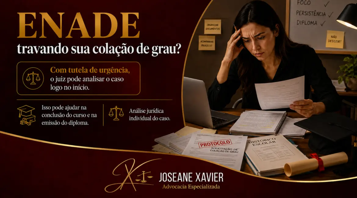 Estudante preocupado com pendência no ENADE e impedimento para colação de grau